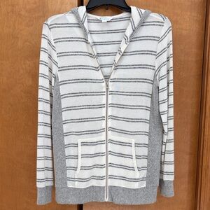Market & Spruce Gray and White Striped Jacket